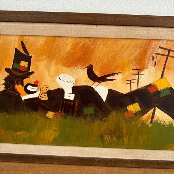 MID CENTURY MODERN CLOWN PAINTING OLD VINTAGE ABSTRACT
EXPRESSIONIST 1960s - Picture 3 of 12